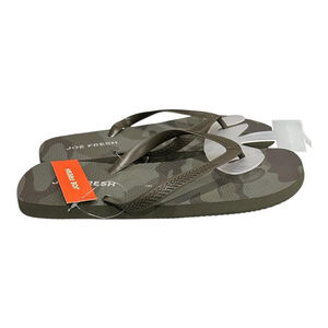Joe Fresh Flip Flop Sandals Mens Size 9 Green Camo Shoes Beach Summer Casual